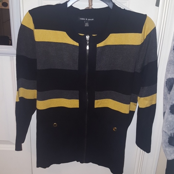 black and yellow cardigan